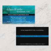 Carte de visite : : Verre bleu et vert moderne (Devant / Derrière)