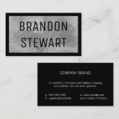 Carte De Visite Verre | Bordure (noir) (Devant / Derrière)