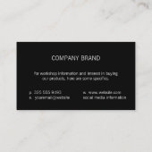 Carte De Visite Verre | Bordure (noir) (Dos)