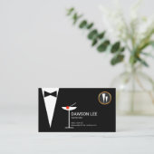 Carte De Visite Verre chic élégant de Martini de smoking de barman (Debout devant)