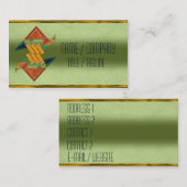 Carte De Visite Verre coloré d'art déco (Devant / Derrière)