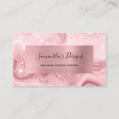 Carte De Visite Verre d'Agate de marbre rose luxueux (Devant)