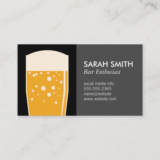 Carte De Visite Verre de bière | Brasserie (Devant)