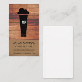 Carte De Visite Verre de bière | Brasserie | Monogramme de compens (Devant / Derrière)