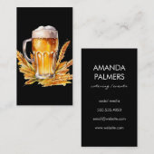 Carte De Visite Verre de bière| Jardin de la bière | Blé (Devant / Derrière)