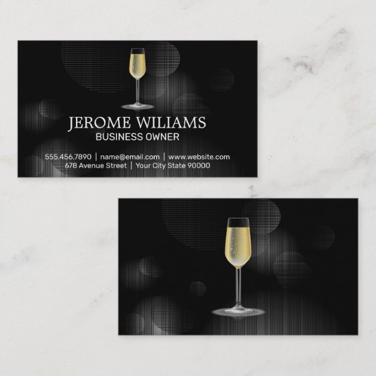 Carte De Visite Verre de Champagne (Devant / Derrière)