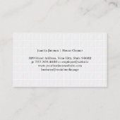 Carte De Visite Verre de nettoyage des travailleurs (Dos)