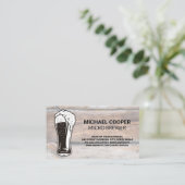 Carte De Visite Verre de pinte sur le flux | Arrière - plan bois (Debout devant)