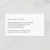 Carte De Visite Verre de style aigu de Whiskey | Bar à cocktails (Dos)