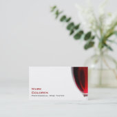 Carte De Visite Verre de vin avec le vin rouge (Debout devant)