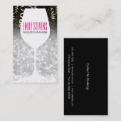 Carte De Visite Verre de vin | Bokeh, Confetti (Devant / Derrière)