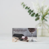 Carte De Visite Verre de vin | Bouteille de vin rouge (Debout devant)