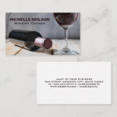 Carte De Visite Verre de vin | Bouteille de vin rouge (Devant / Derrière)