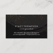 Carte De Visite Verre de vin brossé noir doré (Dos)