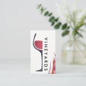 Carte De Visite Verre de vin | Brush Stroke Vineyard moderne (Debout devant)