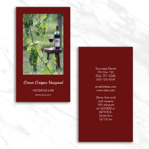 Carte De Visite Verre de vin dans le vignoble Photo Bourgogne