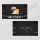 Carte De Visite Verre de vin et de fromage (Devant / Derrière)