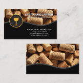 Carte De Visite Verre de vin | Pile de liège (Devant / Derrière)
