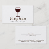 Carte De Visite Verre de vin | Plein (carte temps) (Devant / Derrière)