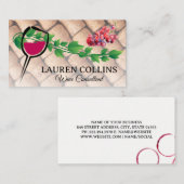 Carte De Visite Verre de vin | Raisins | Corks (Devant / Derrière)