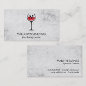 Carte De Visite Verre de vin | Rustique (Devant / Derrière)