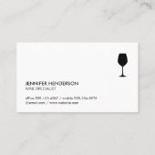 Carte De Visite Verre de vin | Vignoble | Dégustation sommelière (Dos)