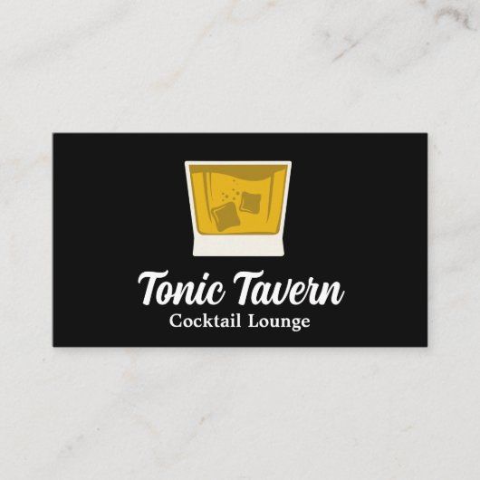 Carte De Visite Verre de Whiskey et glace (Devant)