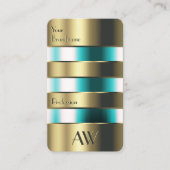 Carte De Visite Verre d'or Can Optique Turquoises fluides avec ini (Devant)