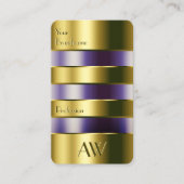 Carte De Visite Verre d'or Liquides violets Faux Engraving Lettres (Devant)