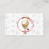 Carte De Visite Verre d'or | Tige à vin (Devant)