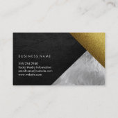 Carte De Visite Verre en cuir d'or chic Art moderne (Dos)