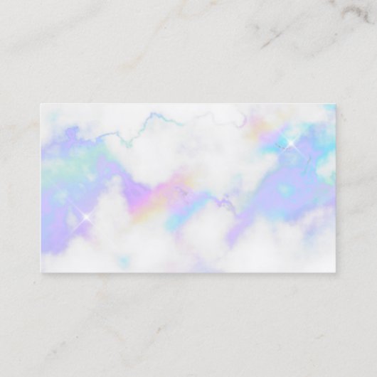 Carte De Visite Verre en marbre Holo Signature manuscrite Script (Dos)