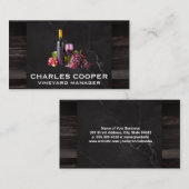 Carte De Visite Verre et raisins de bouteille de vin | Goûter (Devant / Derrière)