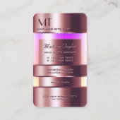 Carte De Visite Verre or rose Can Rainbow Fluids avec Monogramme (Dos)