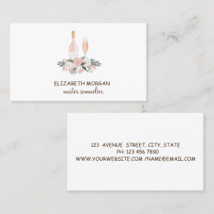 Carte De Visite Verre professionnel, Bouteille, Fleurs