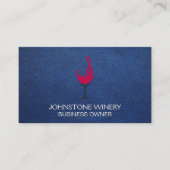 Carte De Visite Verre rouge | Cuir bleu (Devant)