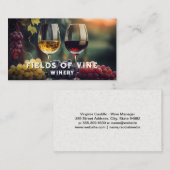 Carte De Visite Verre rouge et blanc | Raisins de vin (Devant / Derrière)