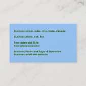 Carte de visite, "Verre tendu" (Dos)