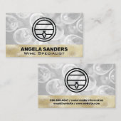 Carte De Visite Verres à vin Gold Texture | Baril de vin (Devant / Derrière)