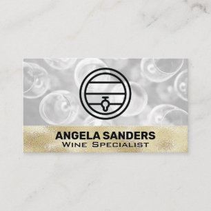 Carte De Visite Verres à vin Gold Texture Baril de vin