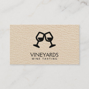 Carte De Visite Verres à vin   Texture Cuir