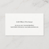 Carte De Visite Verres de vin rouge artistique (Dos)