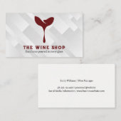 Carte De Visite Verres de vin rouge artistique (Devant / Derrière)