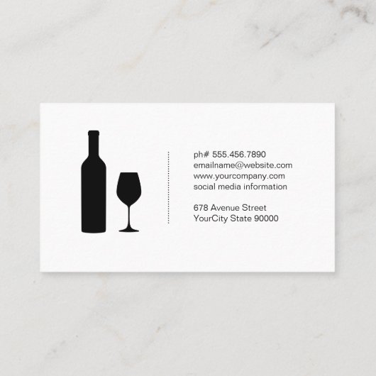 Carte De Visite Verres de vin rouge | code qr (Dos)