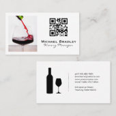 Carte De Visite Verres de vin rouge | code qr (Devant / Derrière)