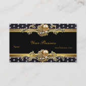 Carte De Visite Verres en or Argent Noir Élégant Joyau Classy 2 (Devant)