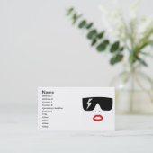 Carte De Visite verres et lèvres (Debout devant)