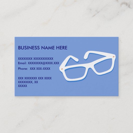 Carte De Visite Verres nerd frais (Devant)