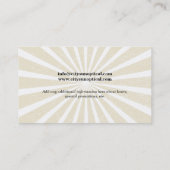 Carte De Visite Verres sales ponctuels de rayons (Dos)