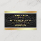 Carte De Visite Verrouillage de cadenas en or moderne (Dos)